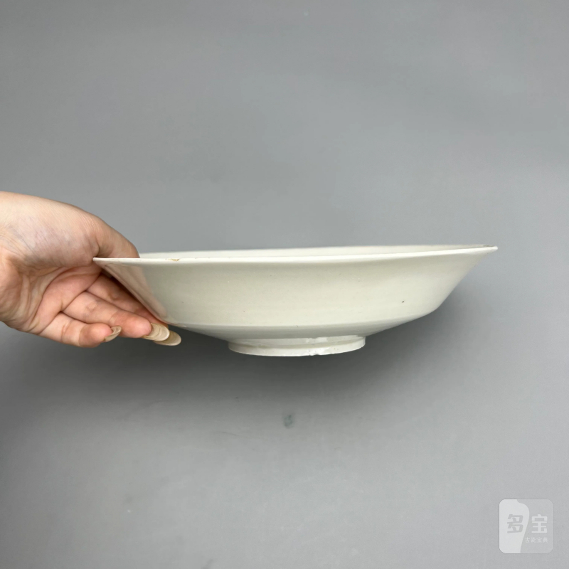 明 白釉折腰刻花盘 - 图6